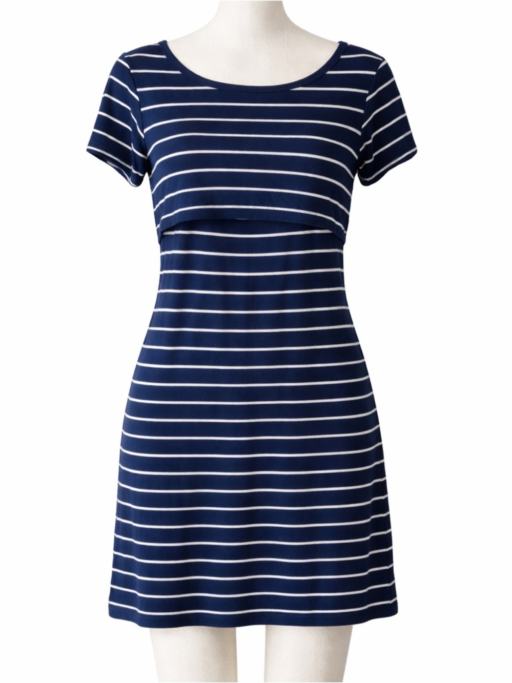 Kindred braverly Navy Striped Short Sleeve  Dress size medium